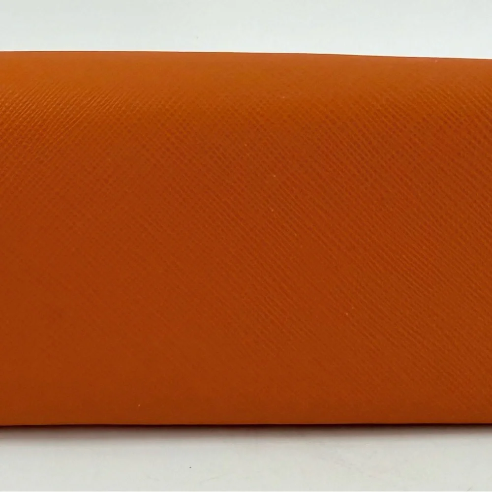 Tory Burch Glasses Sunglasses Semi‎ Rigid Orange Faux Leather Case New NWOT